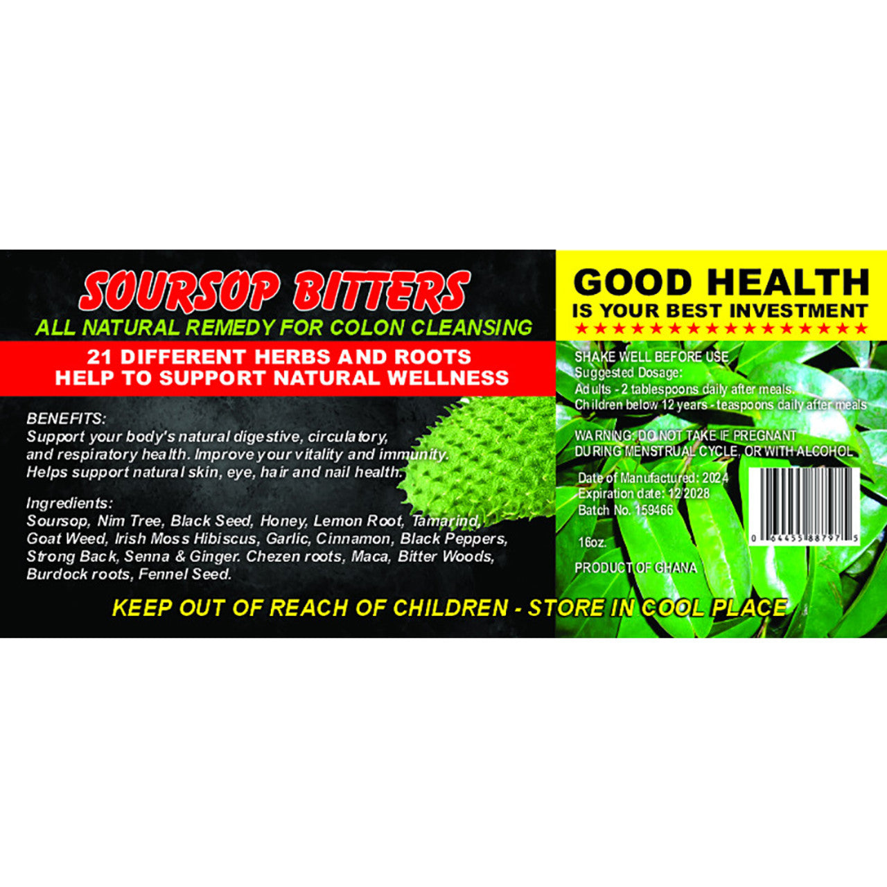 Soursop Bitters - 16 oz.