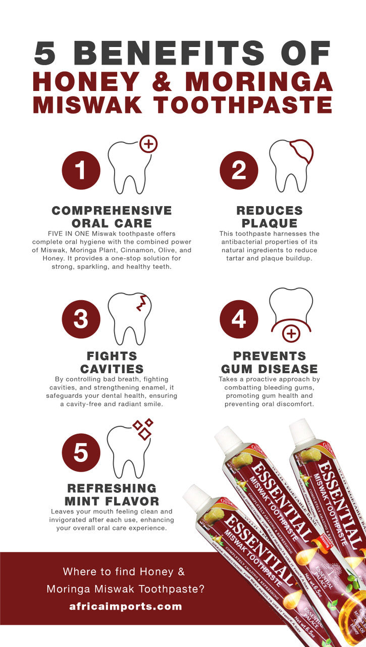 Add to Wish List Essential Palace: Honey & Moringa Miswak Toothpaste